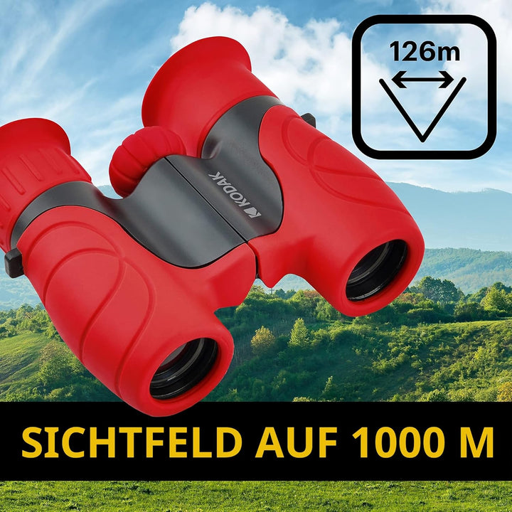 KODAK BCS100 Fernglas für Kinder, kompaktes Binokular für Kinder, weiches Radiergummi, 8-fache Vergr