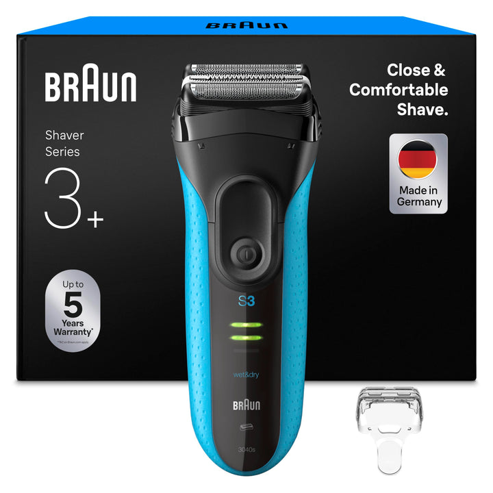 Braun Series 3+ Elektrorasierer, 3 Flexible Klingen, Effizienter MicroComb Mitteltrimmer, Präzisions