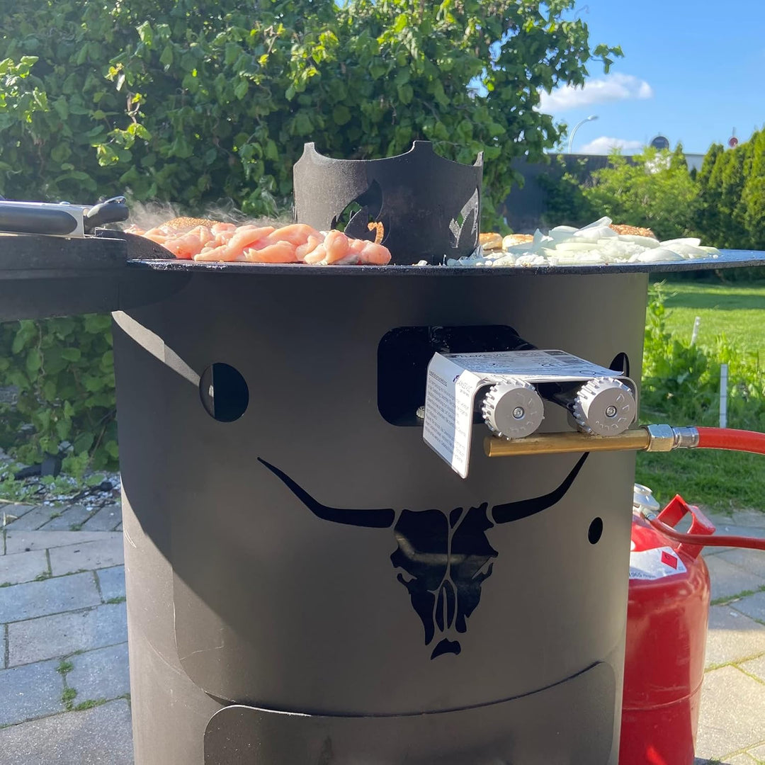 Wok Aufsatz für Feuerplatte Wok Krone Dutch Oven Grilleinsatz Grill #05