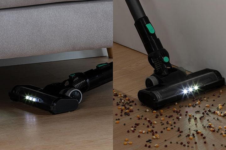 Akku Staubsauger - Beutellos - 36 Min Laufzeit - Kabellos und inkl. Wandhalterung - Mit Breiter LED-