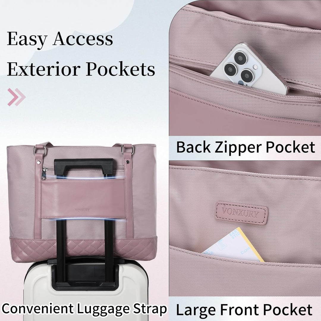 VX VONXURY Laptop Handtasche Damen Laptoptasche,15,6 Zoll Arbeitstasche Shopper Umhängetasche Lehrer