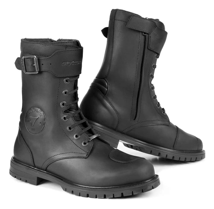 STYLMARTIN Stiefel Rocket schwarz Leder wasserdicht atmungsaktiv CE mit Knöchelprotektoren 42 EU, 42