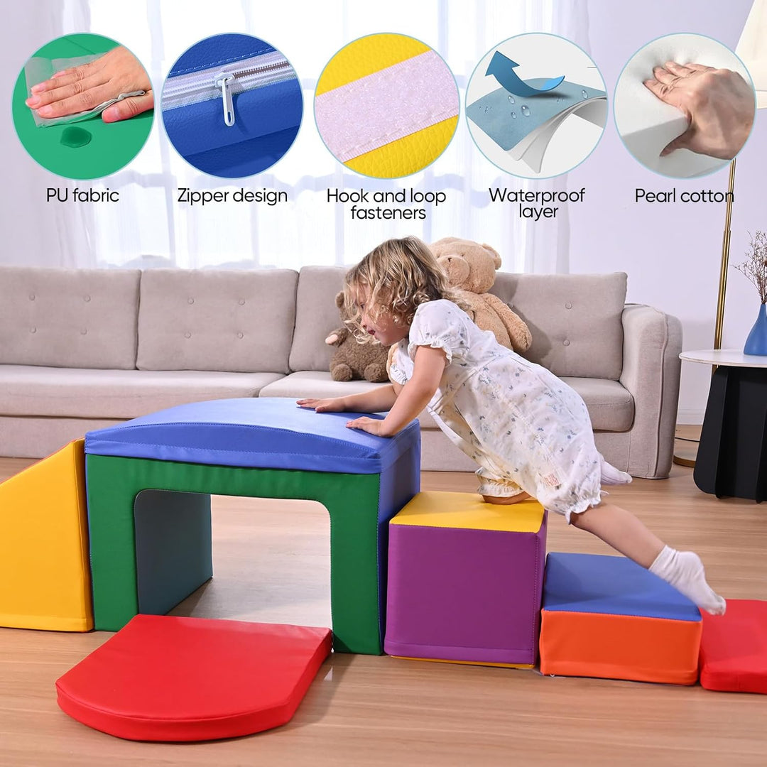 MINENICE Kinder Schaumstoffbausteine, grosse Schaumstoffbausteine, Indoor-Kletterblöcke, Kinderklett