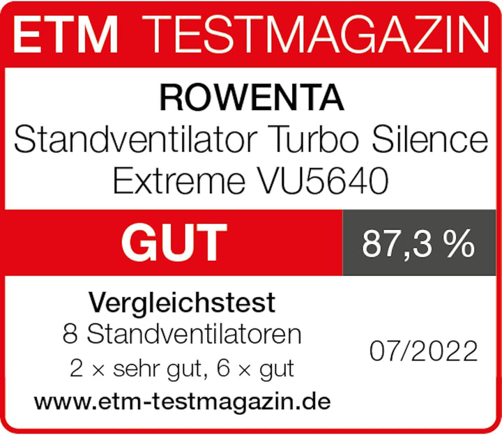 Rowenta VU5640 Standventilator Turbo Silence Extreme | 4 Geschwindigkeitsstufen | Nachtmodus | Turbo