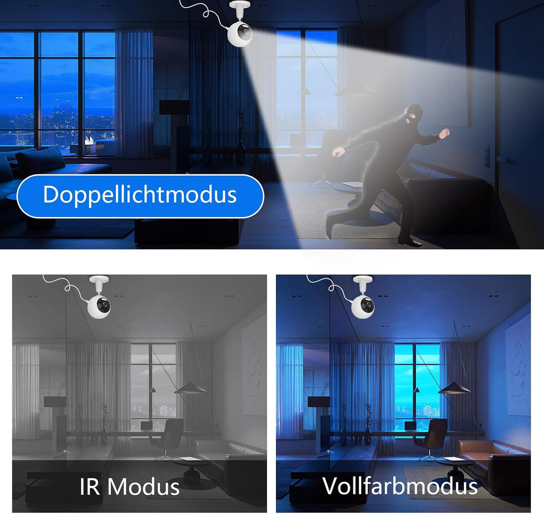 3MP 5G Überwachungskamera Aussen/Innen, Kamera Überwachung Aussen, WLAN Camera Indoor/Outdoor, Babyp