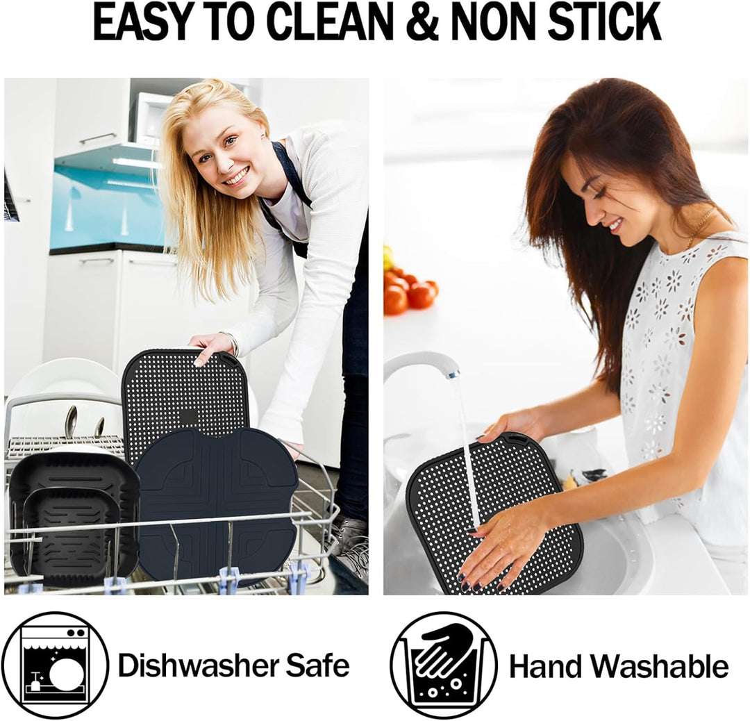 Airfryer Zubehör für Ninja CRISPi FN101EU Airfryer 2 Stück Silikonform+ Spritzschutz + Silikonmatten