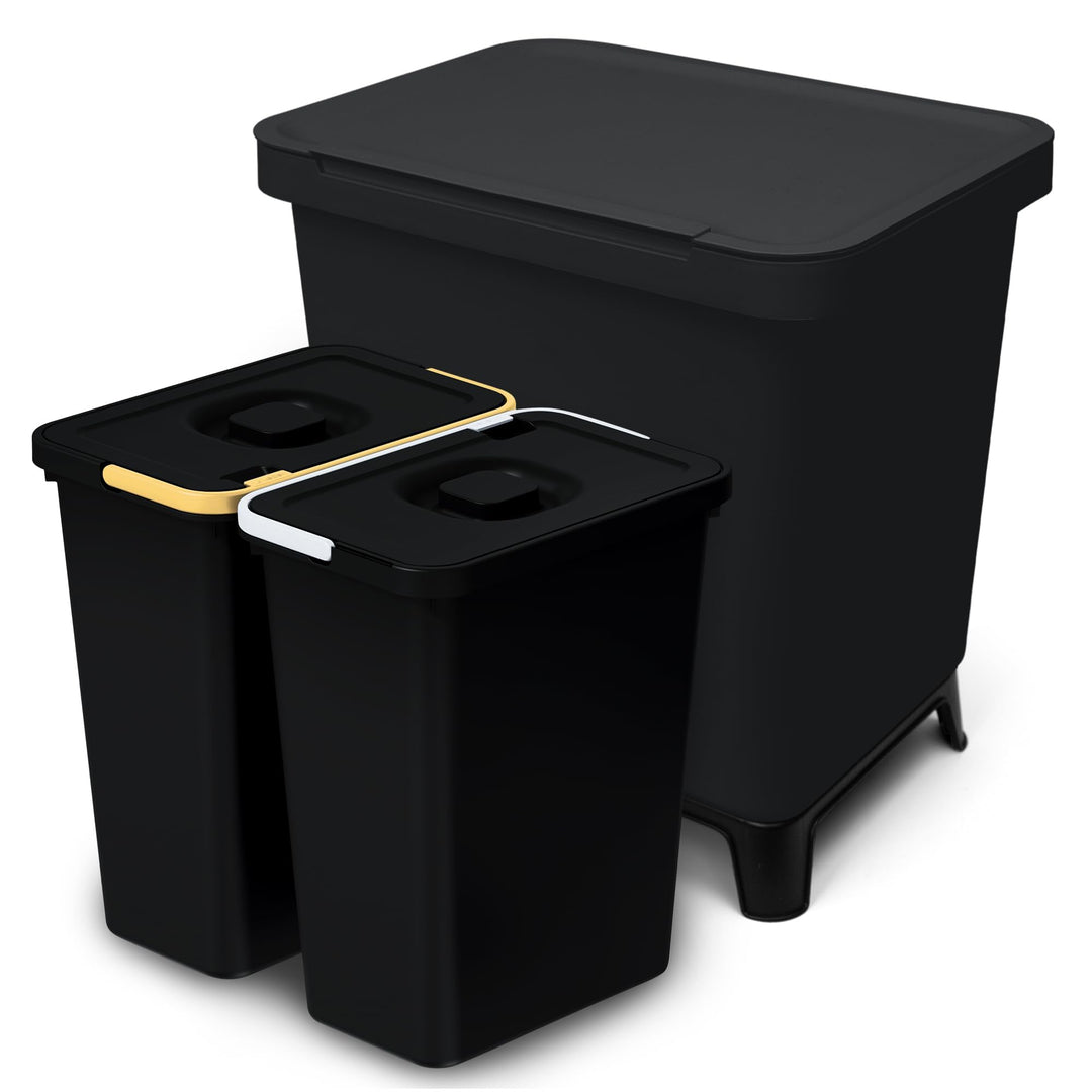 YourCasa® Mülleimer 2 Fächer [20L] im exklusiven Design Mülltrennsystem - Mülleimer Küche mit Deckel