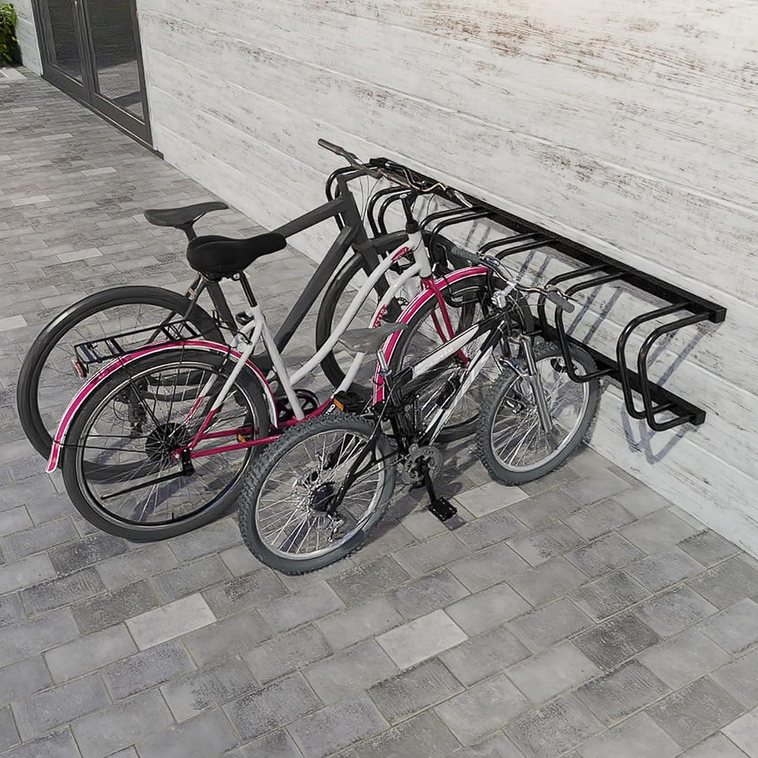 Froadp Fahrradständer Boden für 6 Fahrräder,Mehrfachständer für 30-65mm Reifenbreite, Galvanisierter