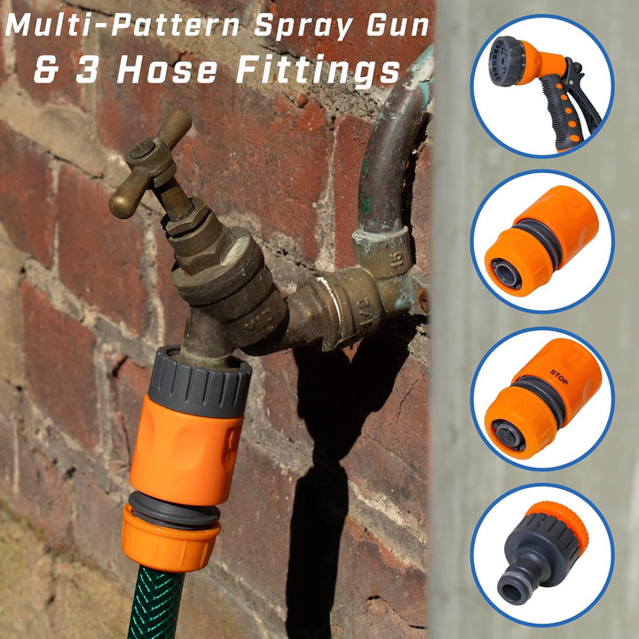 PVC Reinforced Hose 15m Fittings & Spray Gun 15 m Kit, 15 m Kit