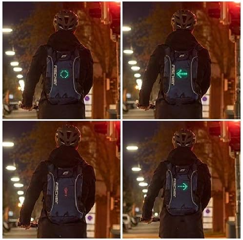 FISCHER Rucksack mit Blinkfunktion, für Fahrrad, E-Scooter, Roller & Freizeit, LED Blinker für mehr