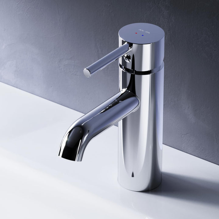 Wasserhahn Bad, Waschtischarmatur Chrom, Badarmatur aus Messing, Waschbecken Armatur Badezimmer, Ein