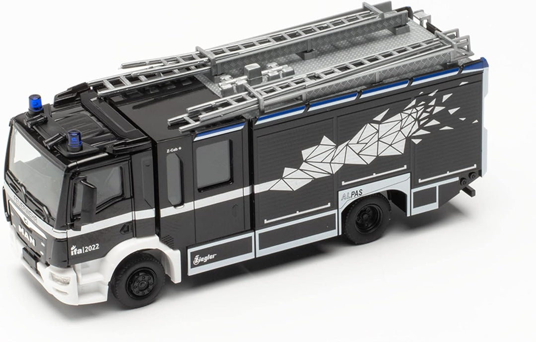 Herpa LKW Modell Man TGM CC Ziegler Z-Cab Interkantonales Feuerwehr-Ausbildungszentr. CH, im Masssta