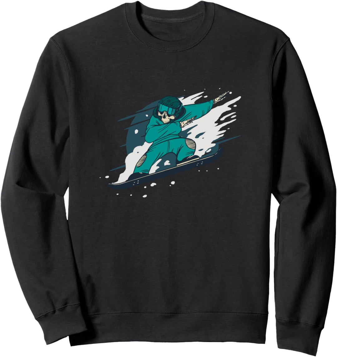 Snowboarden Design mit Skelett Sowboarder Sweatshirt