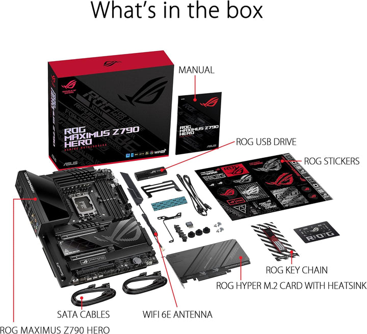 ASUS ROG Maximus Z790 Hero Gaming Mainboard Sockel Intel LGA1700 (ATX, DDR5 Speicher, 5x M.2, PCIe 5