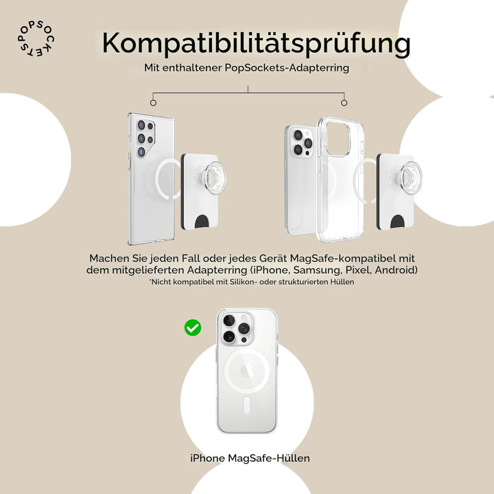 PopSockets: PopWallet+ for MagSafe - Kartenhalter mit integriertem austauschbarem PopTop für Smartph