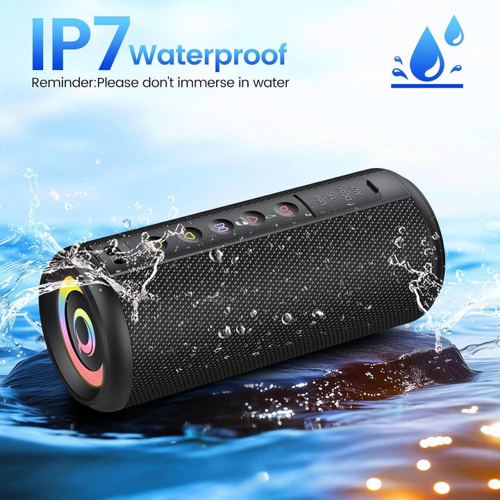 Bluetooth Lautsprecher, 2026 Musikbox Bluetooth 5.4 mit RGB Lichter, Tragbarer Lautsprecher Freispre