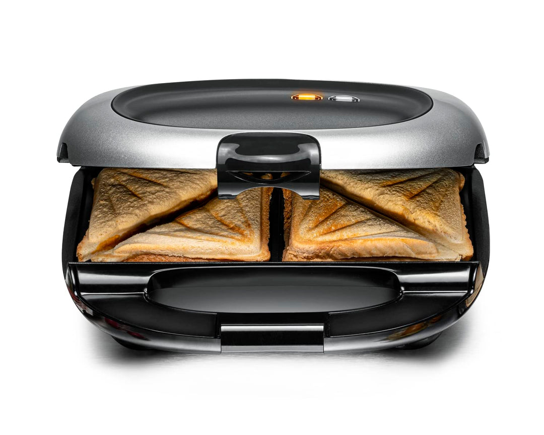 ROMMELSBACHER Sandwich Maker ST 1000 - extra tiefe Backmulden, für 2 American XL Sandwiches, Antihaf