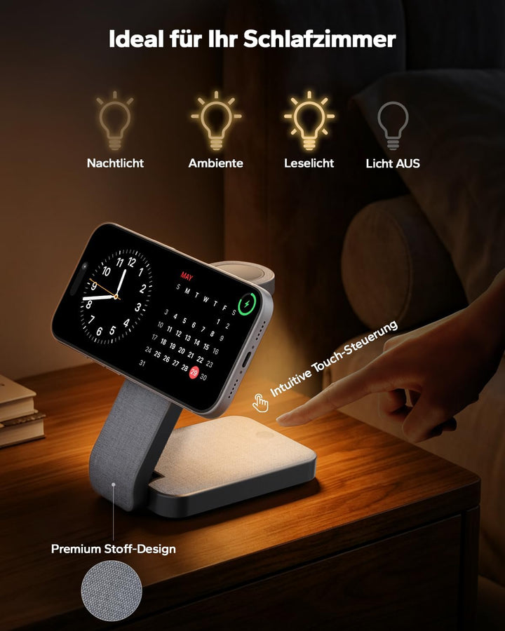 3 In 1 Magsafe Ladestation für Apple Watch und iPhone Faltbar, iPhone Ladestation Magsafe Ladegerät