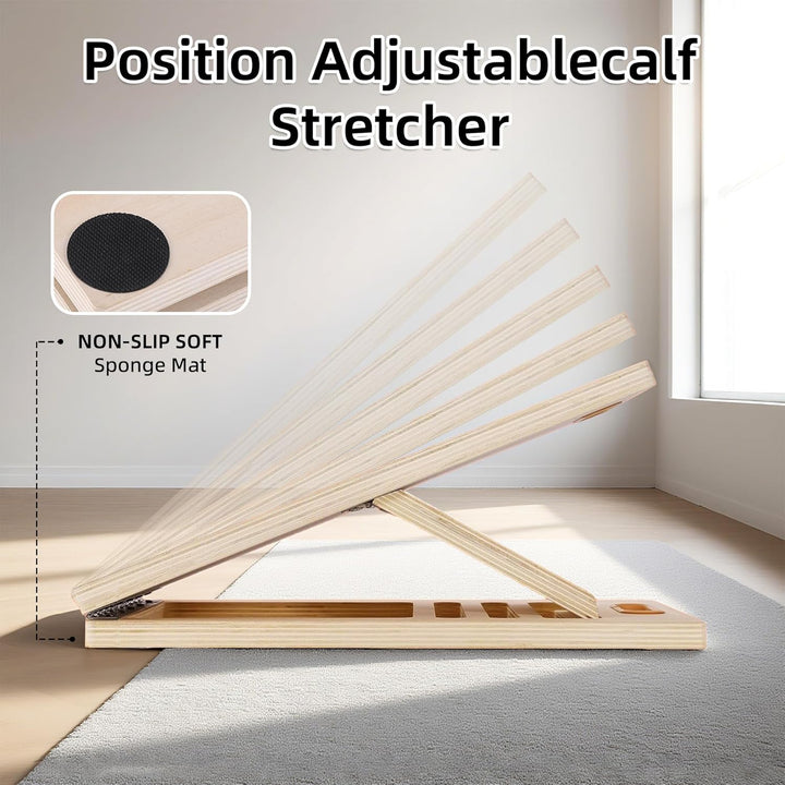 Schrägbrett aus Holz, verstellbare Wadendehner, tragbar, schräge Wade, Wadendehner, für Zuhause, Fit