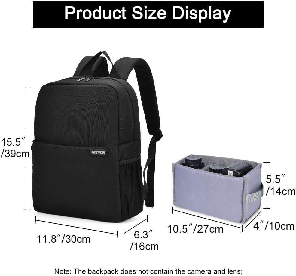 CADeN Kamerarucksack, Wasserdicht Kameratasche Dual Use SLR Bag Diebstahl Fotorucksack Kompatibel mi
