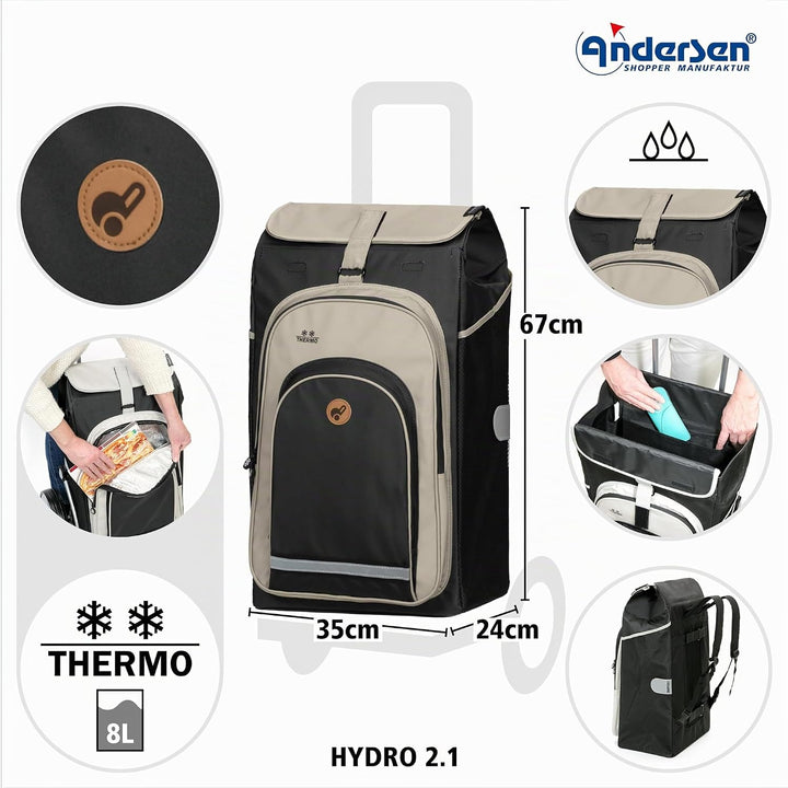 ANDERSEN Einkaufstrolley - Royal Shopper Hydro 2.1 schwarz 62 L Bike, Einkaufsroller, Rucksack, Ther