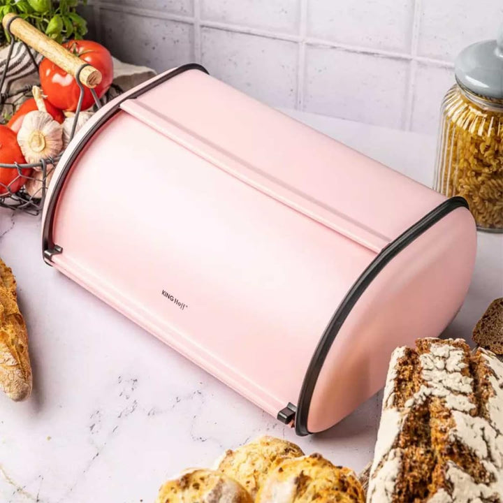 KING HOFF Brotkasten Brotbox Brotbehälter Brotdose (Rose, 44L x 27B x 18,5H cm) Rose 44 cm x 27 cm x