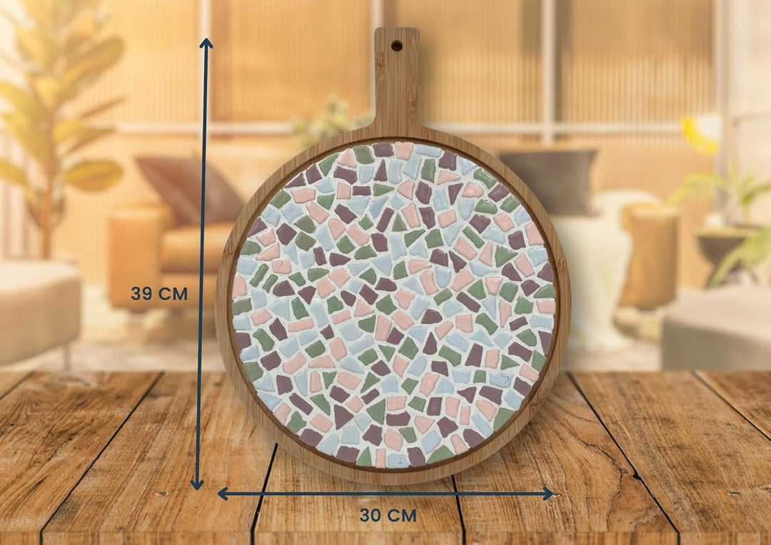 Little Creations mosaik Servierbrett Rund | DIY Bastelset Erwachsene | Gestalte deine eigene Servier