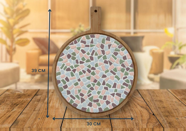 Little Creations mosaik Servierbrett Rund | DIY Bastelset Erwachsene | Gestalte deine eigene Servier