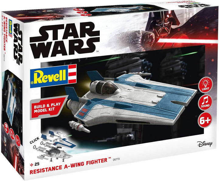 Revell 06773 Resistance A-Wing Fighter, 1:44 Star Wars Modellbausatz für Einsteiger zum Stecken und