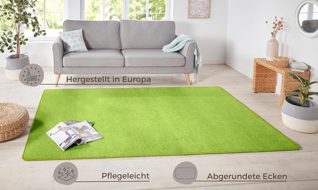 Hanse Home Nasty Läufer – Flauschiger Kurzflor Teppich Einfarbig Unifarben für Esszimmer, Wohnzimmer