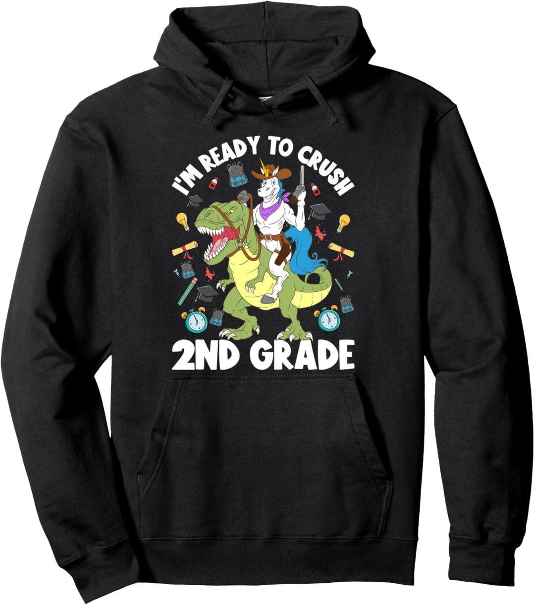 I'm Ready To Crush 2nd Grade Back To School Einhorn Dinosaurier Pullover Hoodie