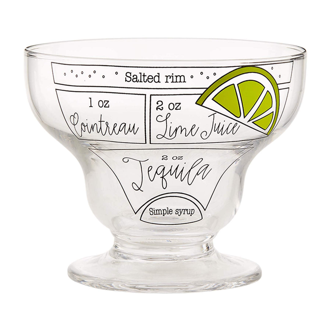 Mud Pie 42600664 Stemless Glass with Ingredients Margarita-Glas ohne Stiel mit Zutaten, durchsichtig