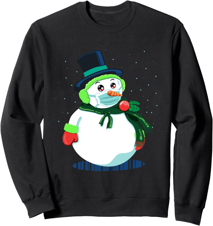 Weihnachten Schneemann Santa Claus Mütze Und Maske Sweatshirt