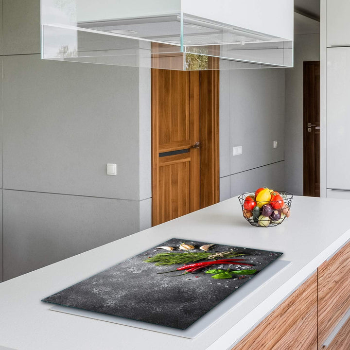 TMK | Herdabdeckplatte 80x52 cm 1-teilig Ceranfeldabdeckung Induktion Herdschutz Spritzschutz Glaspl