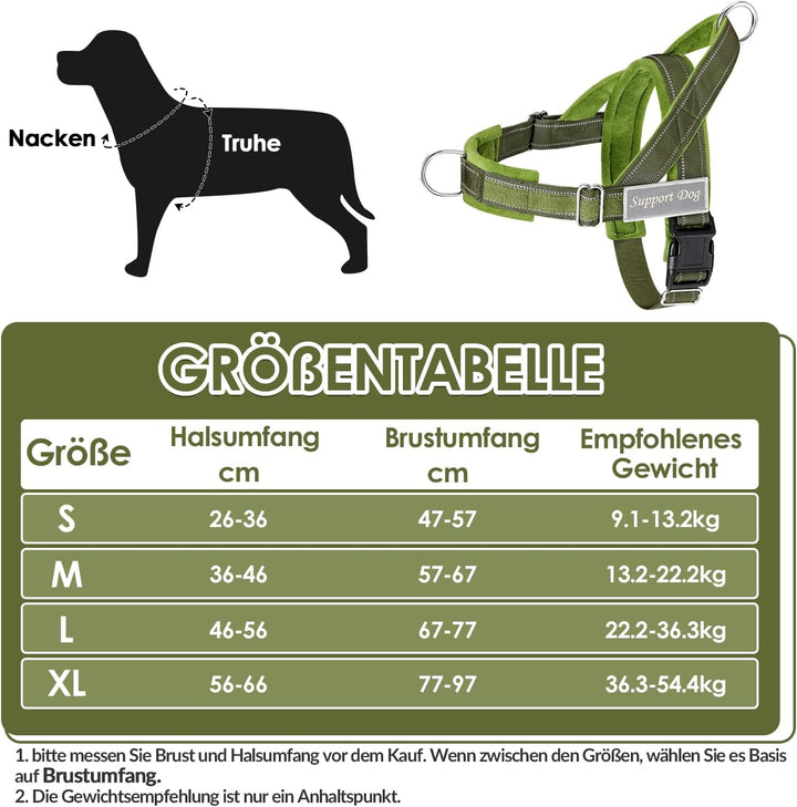Hundegeschirr mit Leine für grosse mittelgrosse Hunde, Weich gepolsterter Brustgeschirr mit 2 Leinen