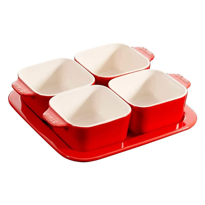 STAUB 40511-119 Vorspeisen-Set, Kirschkeramik, kleines Teller-Set, authentisches japanisches Produkt