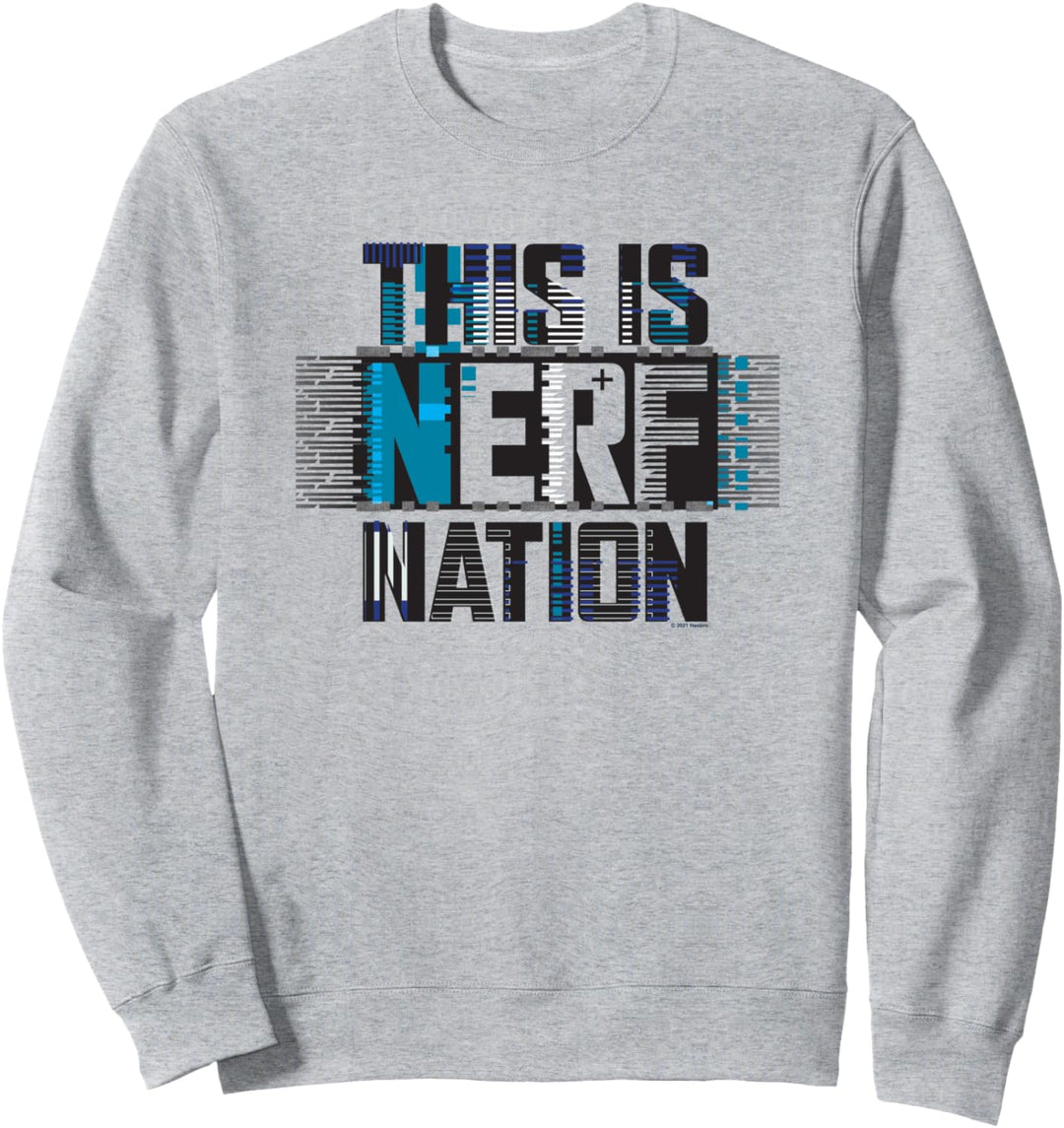 Nerf This Is Nerf Nation Blue Glitch Sweatshirt