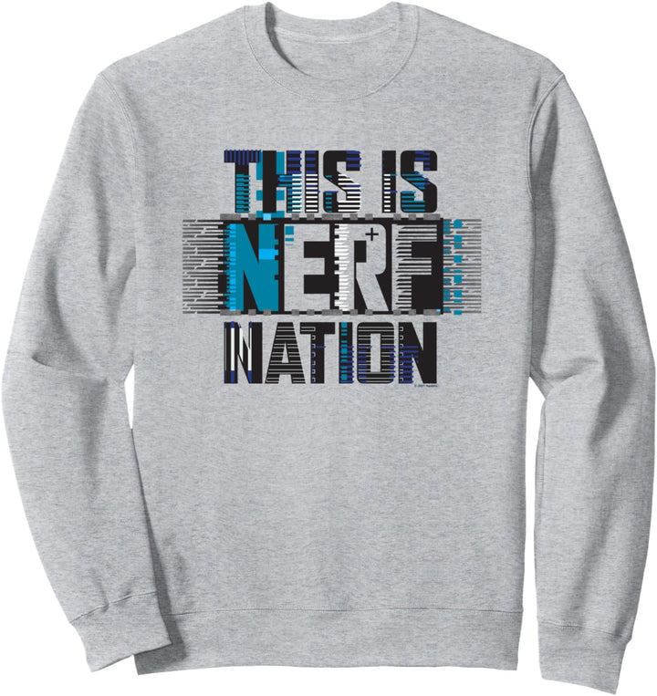 Nerf This Is Nerf Nation Blue Glitch Sweatshirt