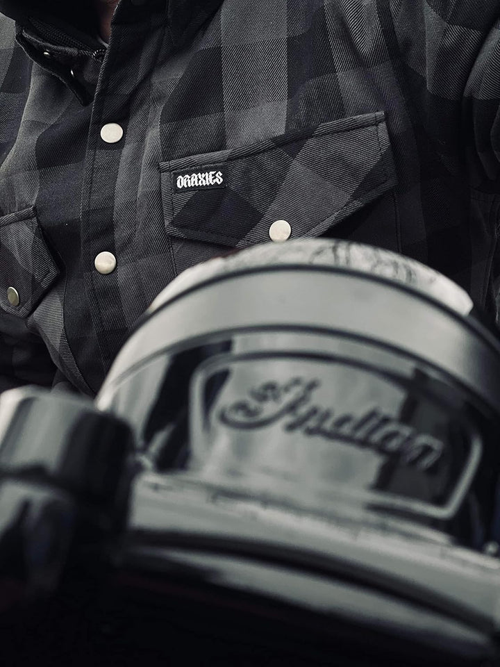 DRAXIES Motorradhemd - Motorradjacke - Offizielles Dupont® Kevlar (Aramid) für Herren mit Protektore
