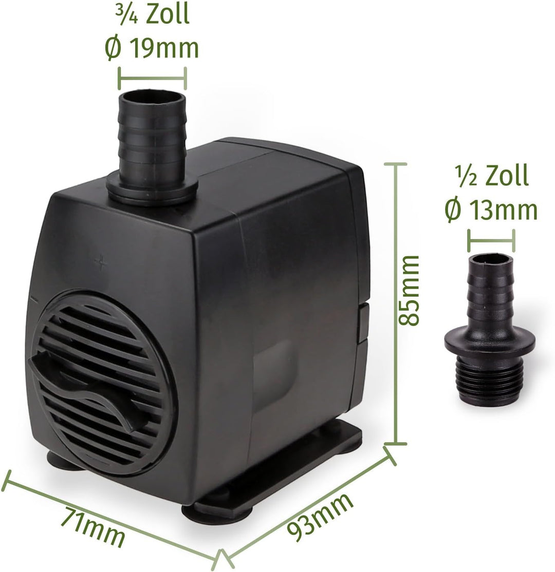 CLGarden Springbrunnen Pumpe SP3-L mit 3x Beleuchtungen und Lichtsensor 1300Liter
