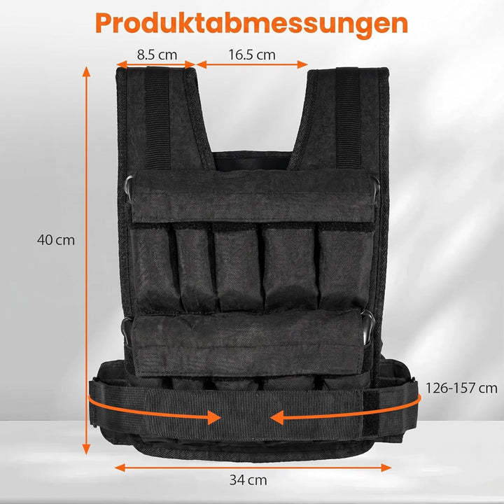 COSTWAY Gewichtsweste 20/30 kg, Brustgrösse Verstellbar, Trainingsweste mit abnehmbaren Eisensandsäc