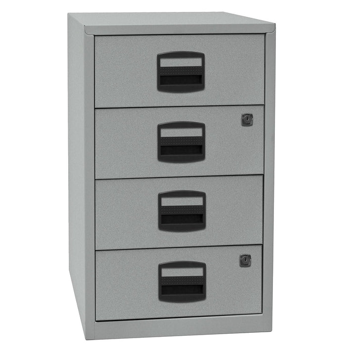 Bisley Home Beistellschrank PFA, 4 Universalschubladen, 355 Silber, 40 x 41.3 x 67.2 cm