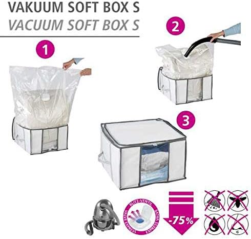 WENKO Vakuum Soft Box S mit Blitz-Ventil Weiss Small, Small