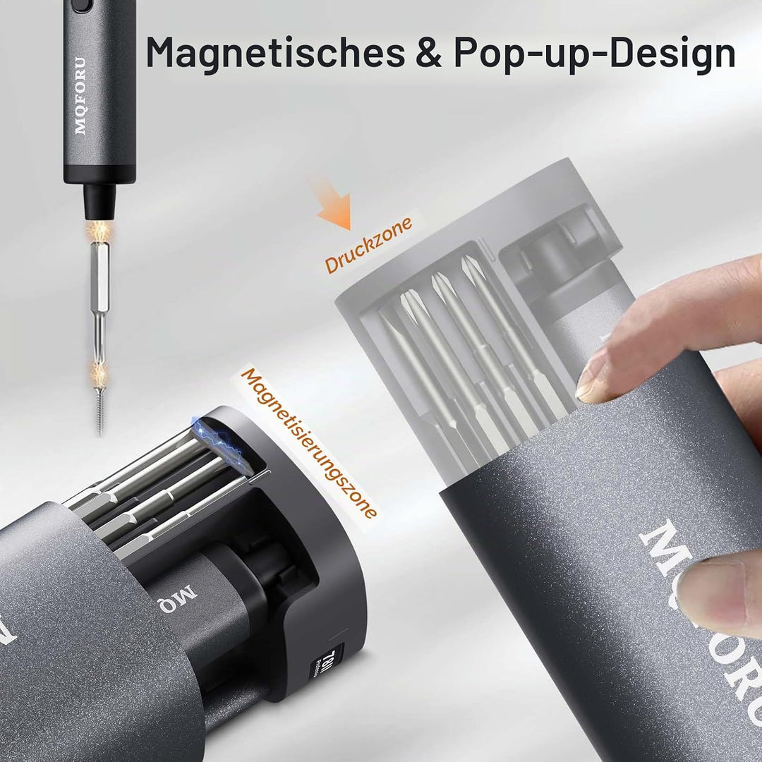 MQFORU Mini-Elektro-Schraubendreher-Set, 78 in 1 Präzisions-Elektro-Schraubendreher mit 72 magnetisc
