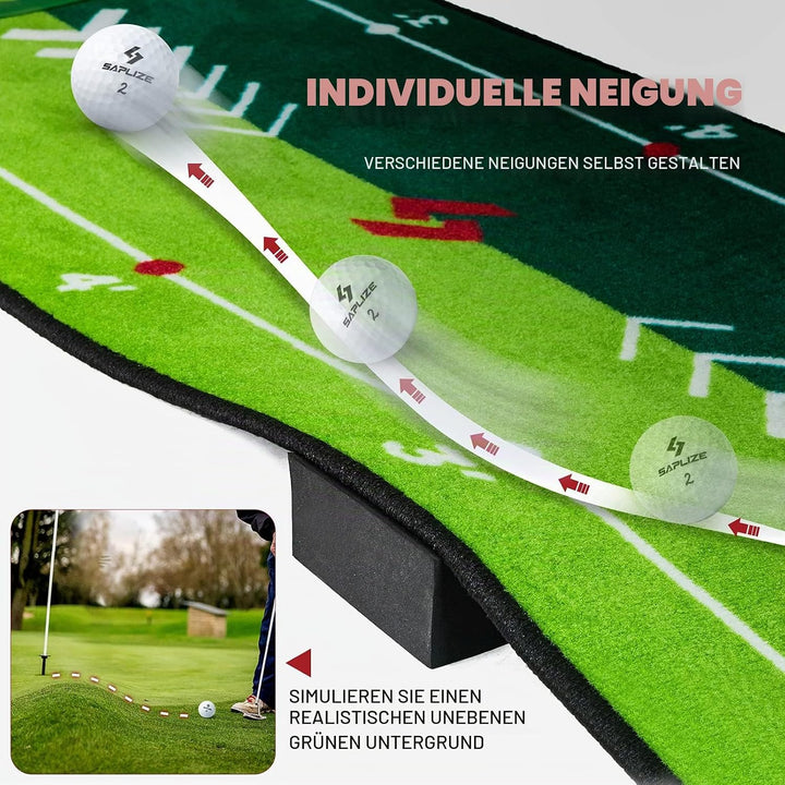 SAPLIZE Golf Putting Matte, Optionen von Bundle A (Trajectory Tracing, mit Mehreren Trainingsmodi) o