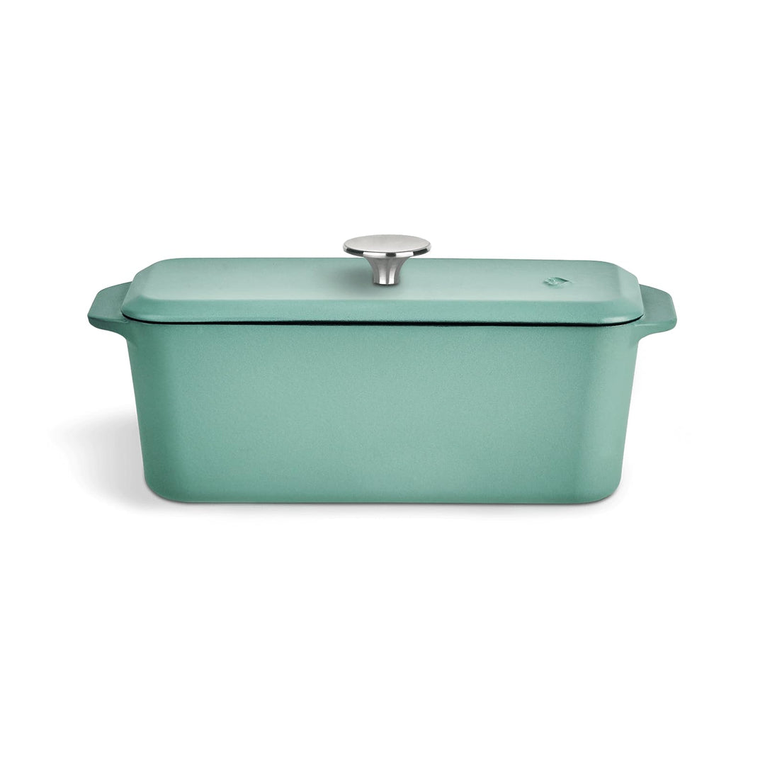 SPRINGLANE Kastenform Gusseisen mit Deckel 33,5 x 13 cm, emaillierte Backform, Brotbackform - Mint K