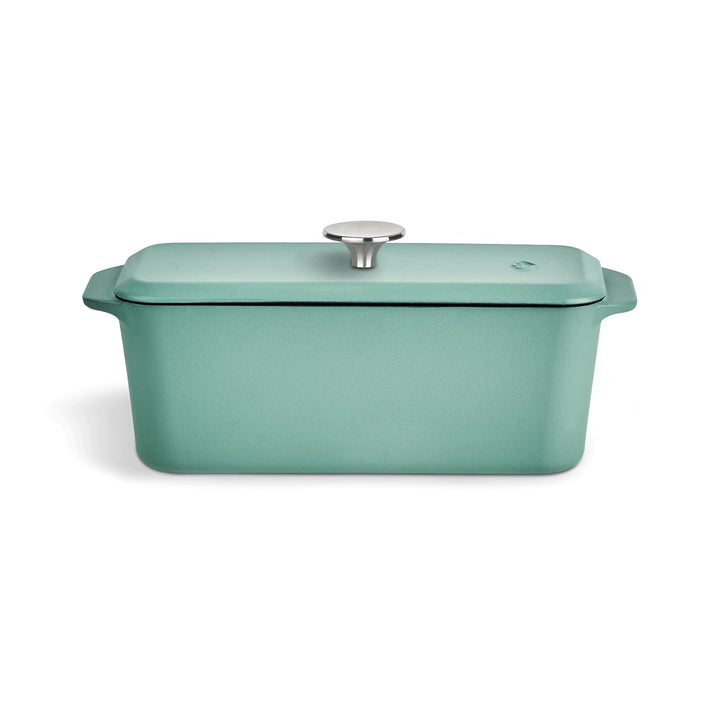 SPRINGLANE Kastenform Gusseisen mit Deckel 33,5 x 13 cm, emaillierte Backform, Brotbackform - Mint K