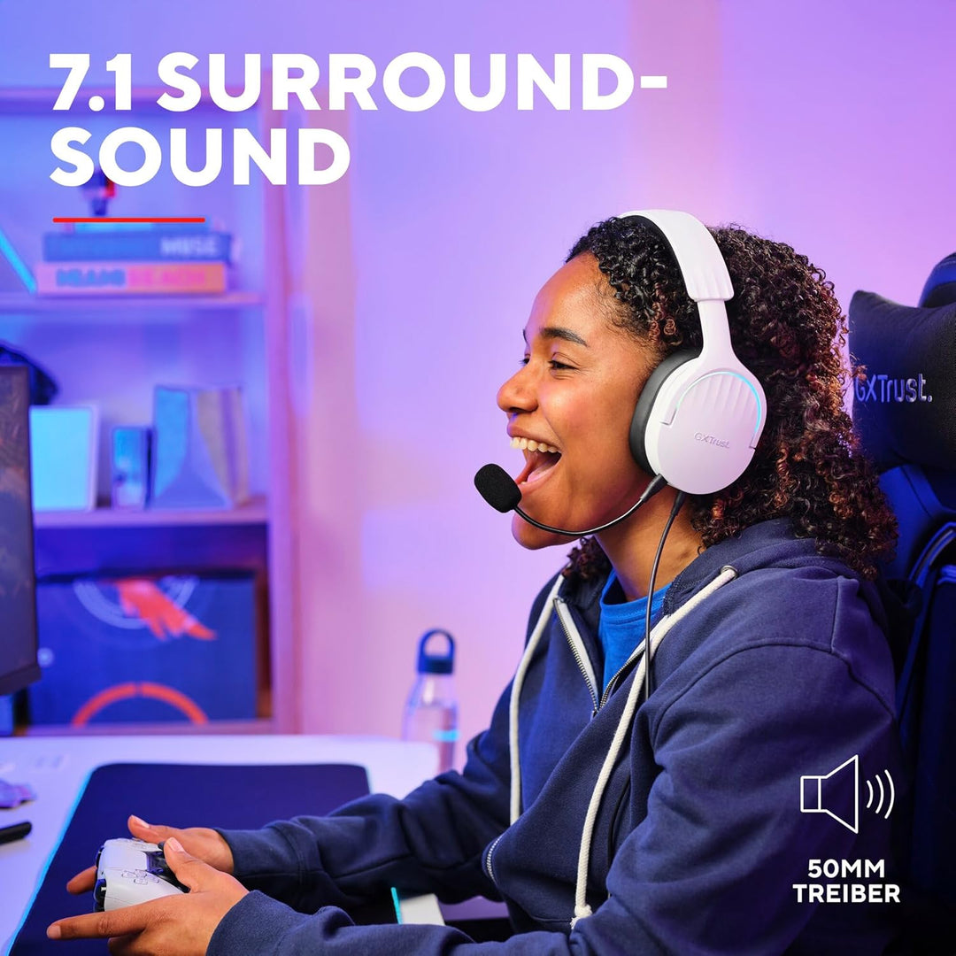 Trust Gaming GXT 490W Fayzo Gaming Headset USB 7.1 Surround Sound, 50mm Treiber, 35% Recyclingkunsts