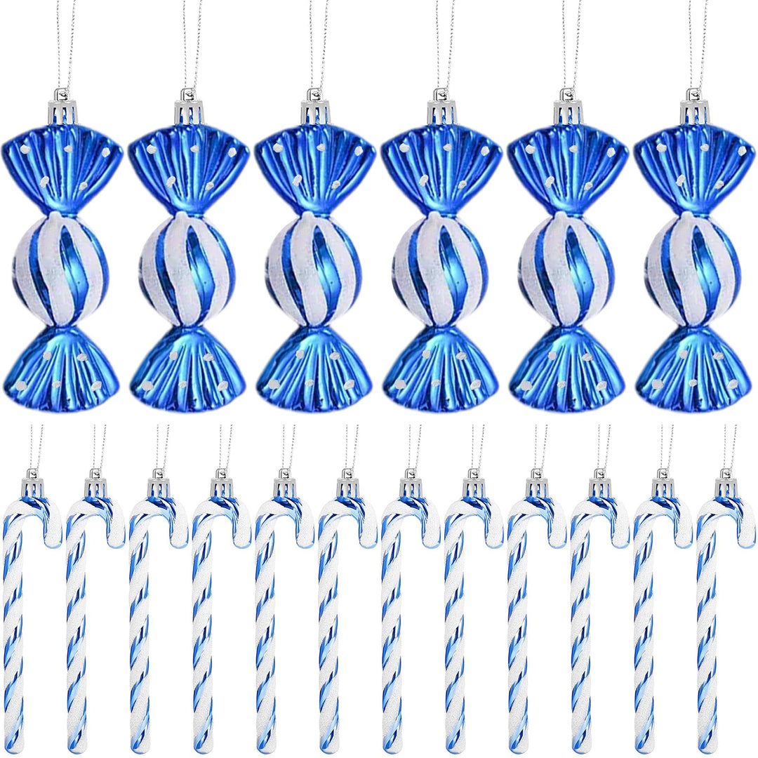 18 Stück Zuckerstangen Weihnachten Deko Weihnachtskugeln Zuckerstangen Deko Glitzer Weihnachtsbaumsc