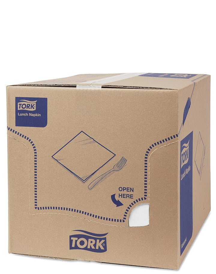 Tork 477402 weisse Lunchservietten 1/8 gefaltet / 2-lagige, vorgefaltete Papierservietten für Snacks